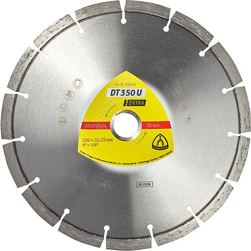 Disque à tronçonner diamant KLINGSPOR DT 350 U EXTRA 230 x 22,23 mm Denture standard 15 segments