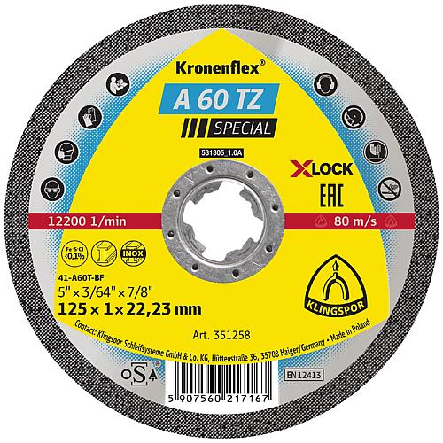 Disque à tronçonner KLINGSPOR A 60 TZ SPECIAL X-LOCK 125 x 1,0 x 22,23 mm