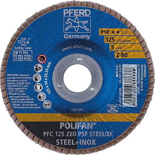Disque à lamelles Polifan ligne universelle Z PSF, avoyé, pour l´acier inox (INOX), acier Anwendung 2