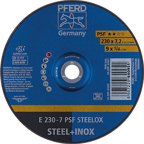 Disque à meuler PSF ligne universelle, coudé, pour inox (INOX) et acier  Standard 2