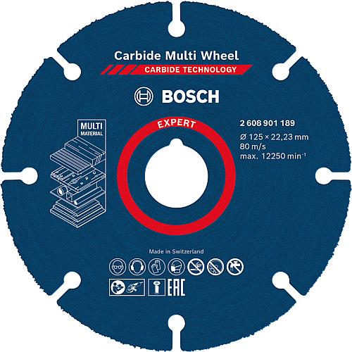 Disque diamant à trançonner EXPERT Carbide, Multi-Wheel pour bois, bois clouté, l'aggloméré, contreplaqué, bois stratifié pressé, panneau MDF revêtu et non revêtu,  cuivre, panneaux de sol stratifiés, polyamide Standard 1