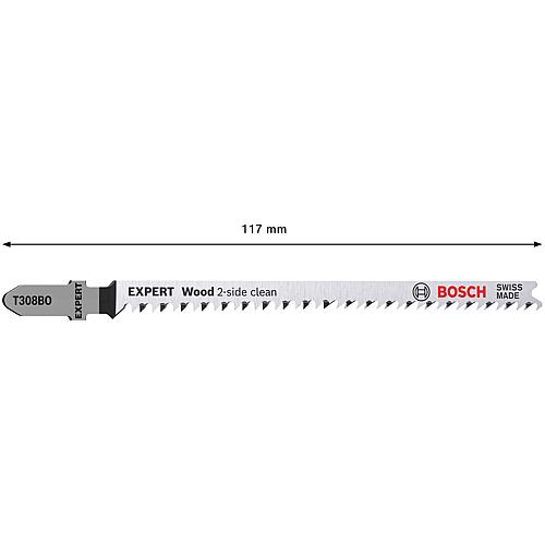 Set de lames de scie sauteuse BOSCH® EXPERT T308BO longueur 117 mm, pour bois, conditionnement 25 pièces