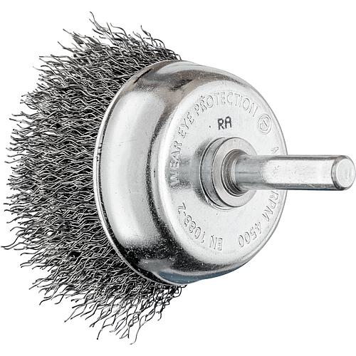 Brosse boisseau fil de fer non tressé, avec tige ø 6 mm Standard 1