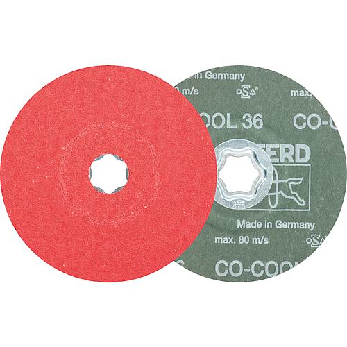 Disque fibre COMBICLICK, pour acier inoxydable, bronze, alliages à base de cobalt, fonte malléable, titane, grain céramique CO-COOL Standard 1