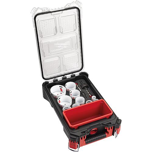 Kit de scie cloche Milwaukee, 12 pièces, ø 20/25/32/35/40/44/51/54/68/76, dans un Compact-Organiser PACKOUT Standard 1