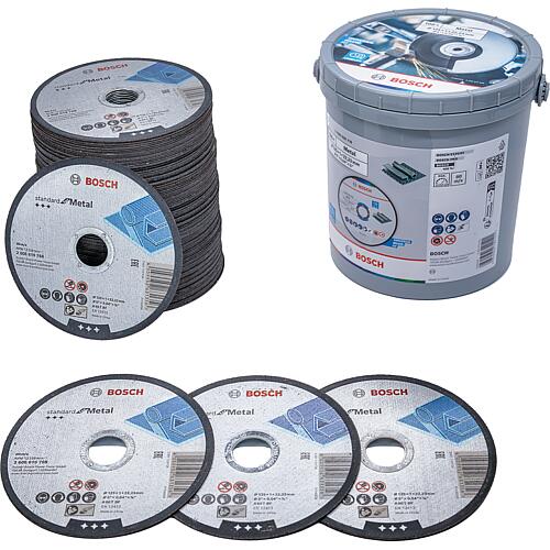 Kit de Disques à tronçonner BOSCH Standard pour métal Ø125 x 22,23 x 1,0mm en seau Cond. : 100