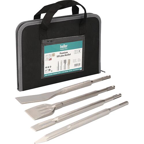 Meißel-Set heller® ENDURO selbstschärfend SDS-Plus, 4-teilig Spitz-/Flach-/Spat- und Fliesenmeißel Anwendung 1