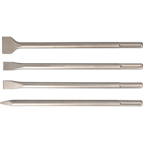 Kit de burins heller® SDS-Max, 4 pièces burins pointus/plats et burins à copeaux Standard 1