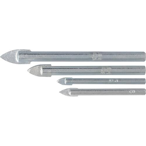 Kit de mèches à verre heller® à queue six pans, 4 pièces ø 5/6/8/10 mm Standard 1