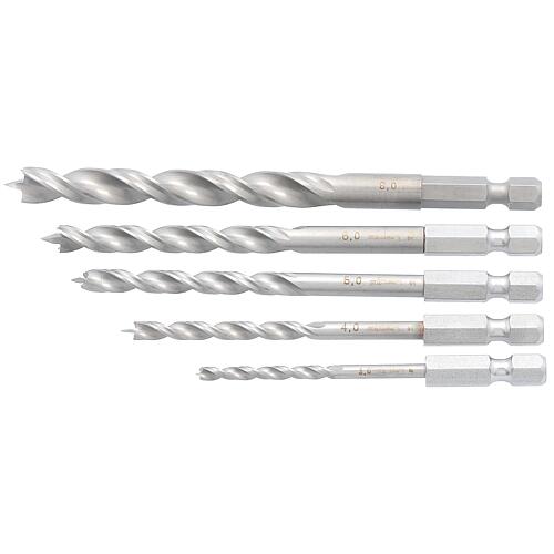 Kit de Mèches à bois Alpen 5 pièces IMPULZOR WOOD ATM5 Ø 3.0|4.0| 5.0| 6.0| 8.0 mm