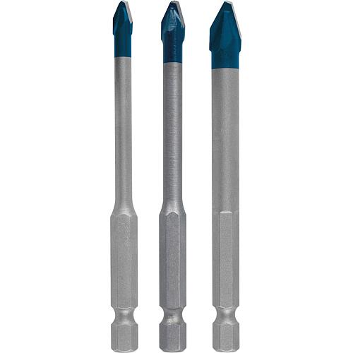 Kit de forets à carrelage BOSCH EXPERT 3 pièces HardCeramic Ø 5/6/8 mm, longueur 90mm avec prise hexagonale 1/4" Standard 1