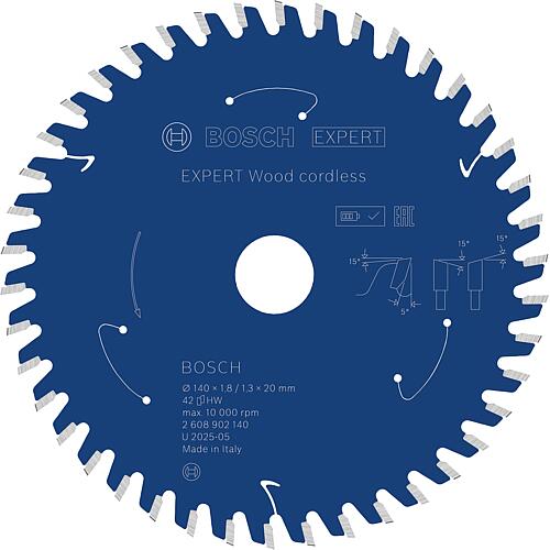 Lames de scie circulaire Bosch EXPERT Wood pour bois 140x1,8x20 mm, T42 avec bague de réduction