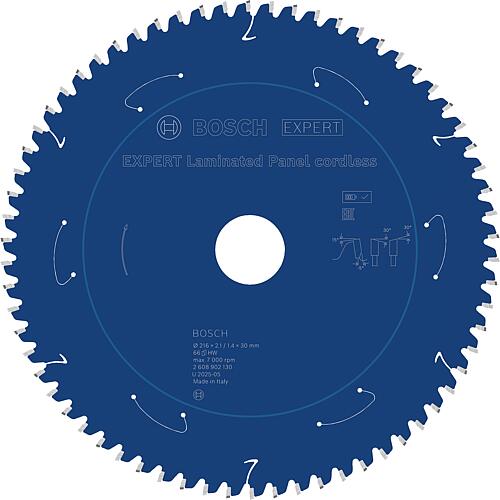 Lames de scie circulaire BOSCH EXPERT Ø 216 x 30 x 2,1 avec 66 dents, Laminated Panel Standard 1
