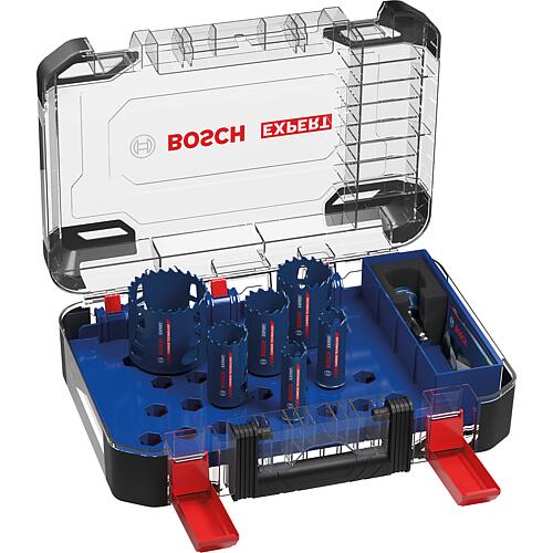 Kit de scie cloche BOSCH Expert Carbide Multi Material, avec PowerChange Plus, Ø 22/25/35/40/51/68 mm, longueur utile 60 mm 9 pièces