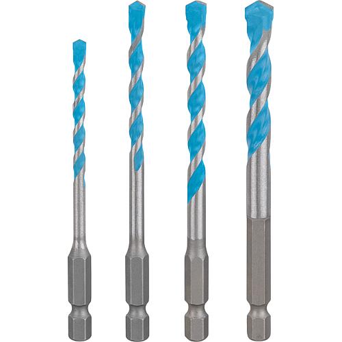 Kit de forets multiusage BOSCH Expert MultiConstruction, 4 pièces 
ø 4/5/6/8 mm avec emmanchement hexagonal 1/4"  Standard 1