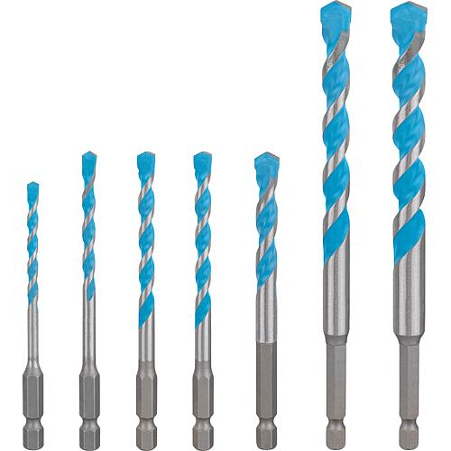 Kit de forets multiusage Bosch Expert MultiConstruction, 7 pièces 
ø 4/5/6/6/8/10/12 mm avec emmanchement hexagonal 1/4"  Standard 1