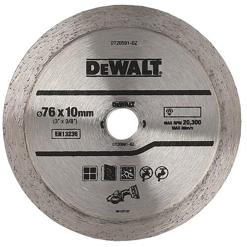 Disque à tronçonner diamant DeWalt DT20591-QZ, ø 76 x 6,5 x 9,5 mm Standard 1