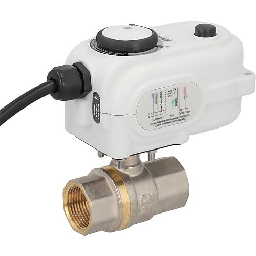 Robinets à boisseau sphérique en laiton motorisés LYBRA, passage intégral, PN 25 - série MP 81, ne convient pas à l'eau sanitaire