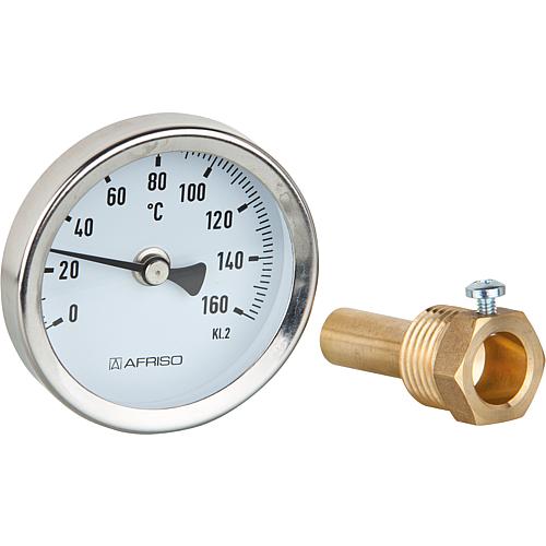 thermomètre bimétal Ø 63 mm, axial, DN 15 (1/2") Standard 1