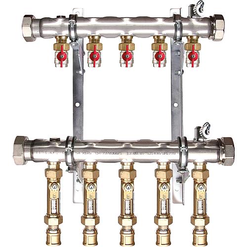 Collecteur eau glycolée e-class, Type 38 VA, acier inox, DN50 (2“), avec régulateur de débit Standard 1