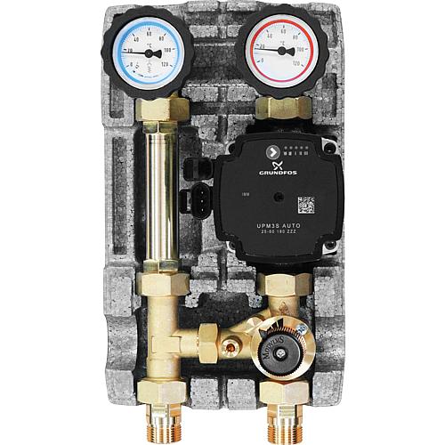 Kit de circuit de chauffage Easyflow DN20 (3/4") avec vanne mélangeuse à 3 voies sans moteur mélangeur avec pompe Grundfos UPM3S A