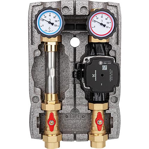 Kit de circuit de chauffage Easyflow DN25 (1") non mélangé avec circuit de compteur de chaleur, pompe Grundfos UPM3S AUTO 25-60