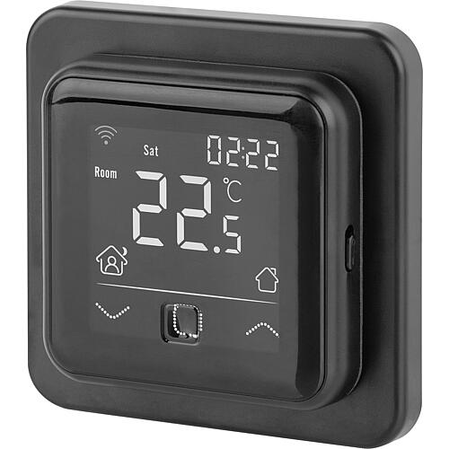 Thermostat d'ambiance numérique encastré C16 Wifi, noir graphite avec capteur de sol