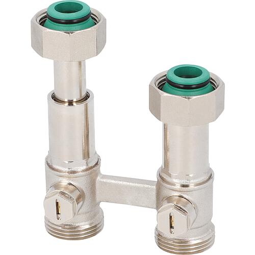 Bloc de robinet bitube Exclusif pour radiateurs compacts avec filetage mâle 20 (3/4") (Eurocône) Standard 1