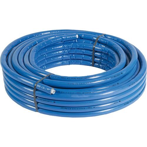 Tube multicouche PE-RT avec isolation bleue (6 mm) en couronne