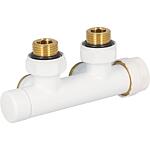 Bloc de robinets thermostatiques design, blanc, DN 20 (3/4")