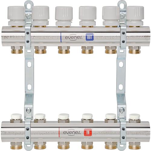 Collecteur de chauffage au sol DN 25 (1"), laiton, type M-5 Standard 1