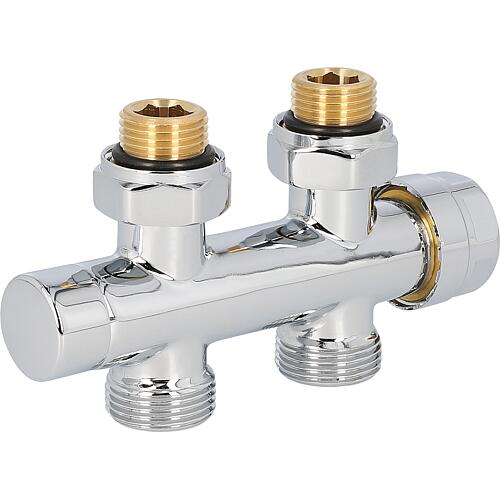 Bloc de vannes Thermostat 344TA chromé DN20 (3/4"), Droit