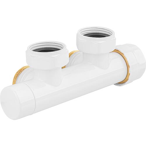 Bloc de robinets thermostatiques design, blanc, DN 20 (3/4") Standard 1