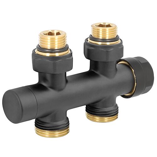 Bloc de robinets thermostatiques design NN, noir, DN 20 (3/4") Standard 2