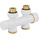 Bloc de robinets thermostatiques design, blanc, DN 20 (3/4") Standard 2