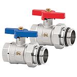 Kit de robinets à boisseau sphérique avec raccords vissés DN 25 (1")