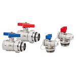 Kit de robinets à boisseau sphérique avec raccords vissés DN 25 (1")