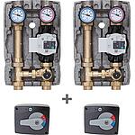Set d'action 2x Module hydraulique Easyflow DN 25 (1") avec vanne mélangeuse à 3 voies, Wilo Para 25/6 + 2x Servomoteurs Easyflow