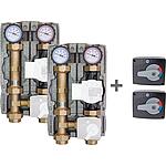 Paquet avantage 2x Module hydraulique Easyflow DN 32 (1 1/4") avec vanne mélangeuse à 3 voies + 2x Servomoteurs Easyflow