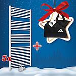 Paquet de Saint-Nicolas 5x radiateurs de salle de bain avec raccord central + sac d'entraînement Adidas