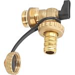 Robinets à boisseau sphérique KFE forme équerre 90° DN 15 (1/2") avec poignée à levier, laiton brut, orientable