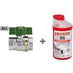 Paquet avantage 20x Robinets à boisseau sphérique laiton Aster F x F