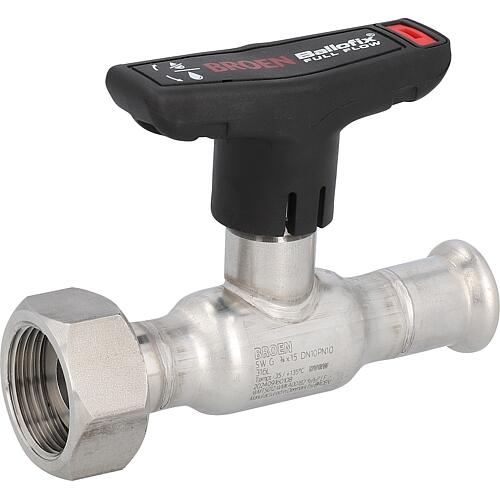 Robinet à boisseau sphérique en inox, avec poignée papillon et raccords vissés Standard 1