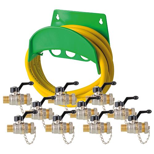 Paquet d'avantages Robinets à boisseau sphérique KFE Tappy DN 15 (1/2"), 10 pièces + kit de remplissage pour le chauffage Standard 1