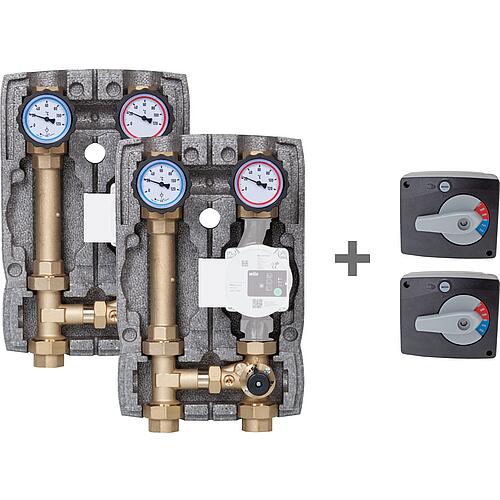 Pack promo 2 x module hydraulique Easyflow DN25(1") mélangé + 2 servomoteur Easyflow 230 V,140 S.