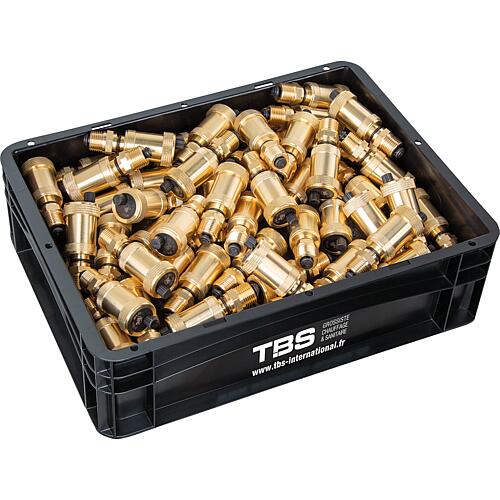 Pack aVantage purgeur d'air automatique avec vanne d'arrêt DN15(1/2"), 50 pièces, avec mallette de transport TBS France  Standard 1