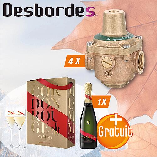 Pack promotionnel 4 réducteurs de pression 11 BIS + 1 x Coffret Champagne* Mumm Cordon rouge  Standard 1