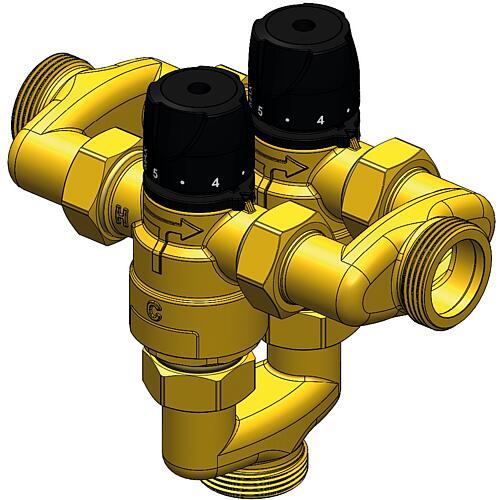 Raccord à vis double pour mitigeur thermostatique Anwendung 1
