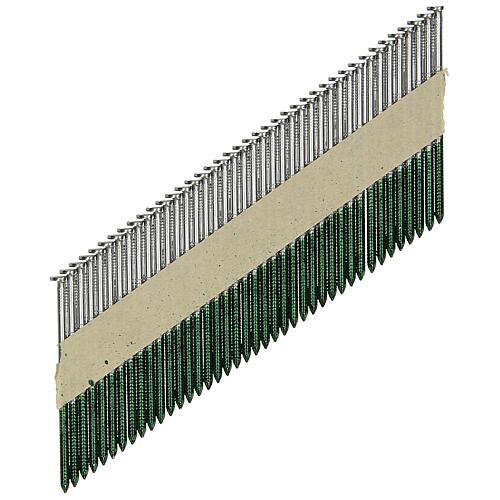 Pointes, tête en D, en rangée sur bande plastique, brutes Standard 1