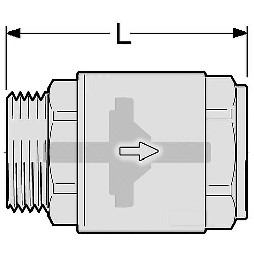 clapet anti-retour, mâle vers femelle, max. 110°C Standard 2